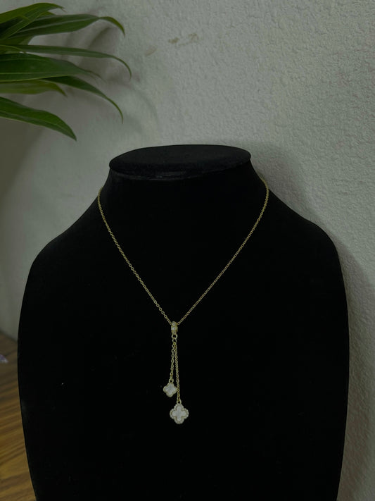 White Lucky clove necklace